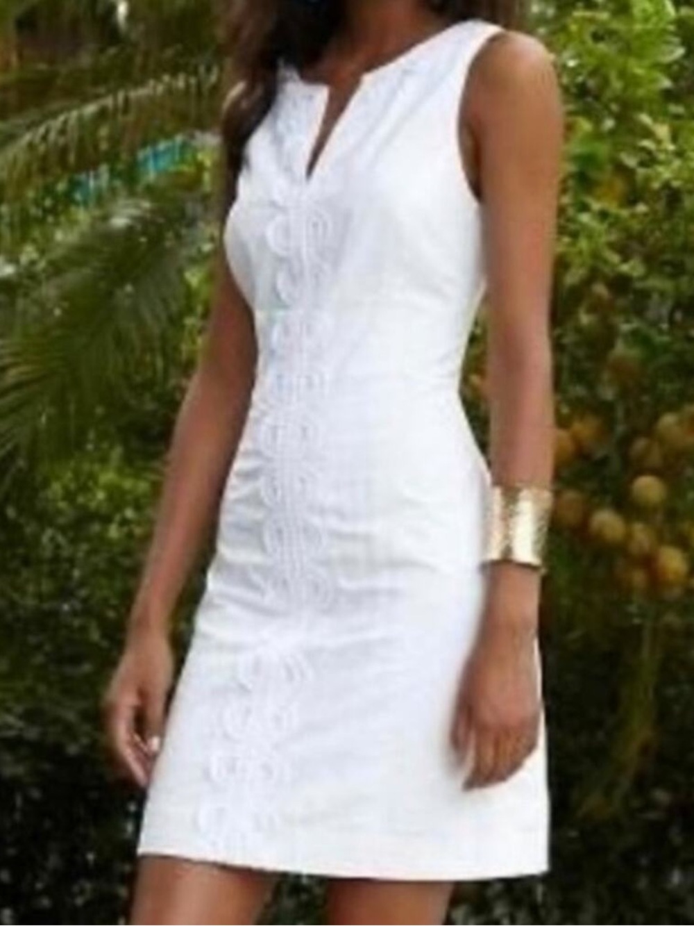 Lilly Pulitzer Womens Dress 6 Off White Small Cotton Retro 60s Crochet Resort